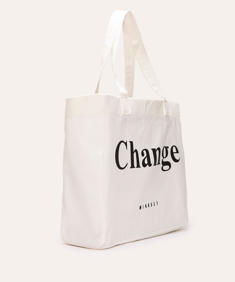 bolsa tote eco bag change mindset bege