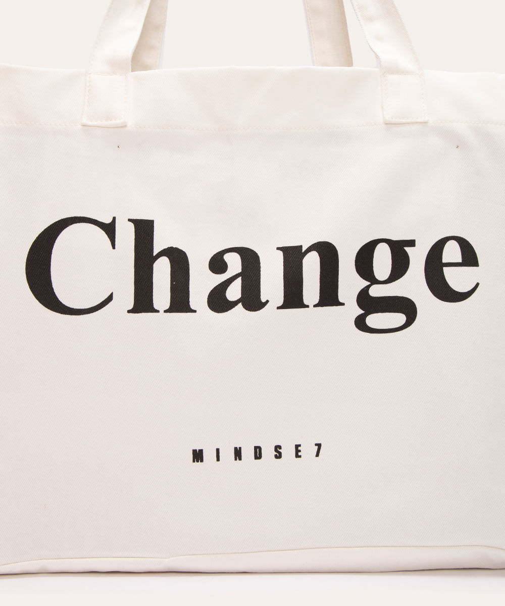 bolsa tote eco bag change mindset bege