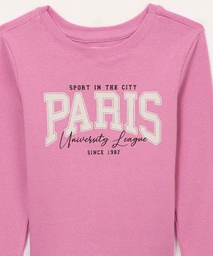 blusa de algodão infantil manga longa paris