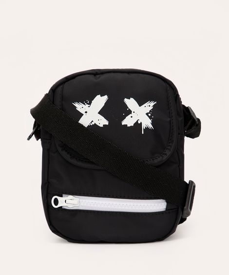 Bolsa shoulder com zíper preto