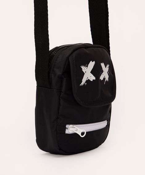 Bolsa shoulder com zíper preto