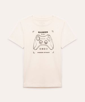 camiseta de algodão infantil game off white