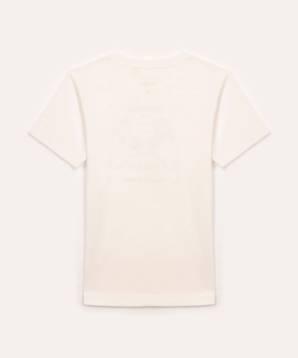 camiseta de algodão infantil game off white
