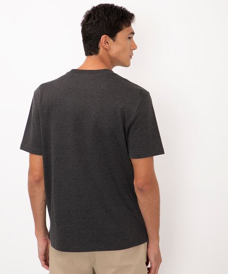 camiseta de algodão peruano bold manga curta cinza