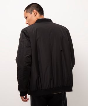 jaqueta bomber de nylon preto