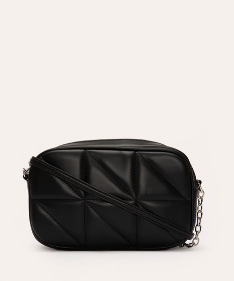 bolsa cross matelassê com corrente preta