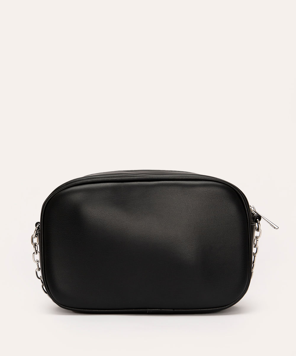 bolsa cross matelassê com corrente preta