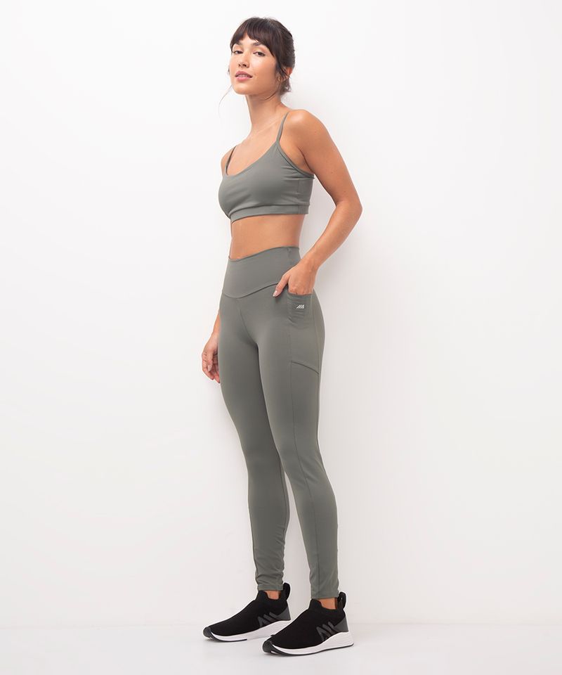 calça legging cintura alta com bolsos esportiva ace roxo - C&A