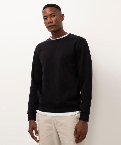 blusa de moletom com bolso azul