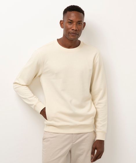 blusa de moletom com bolso off white