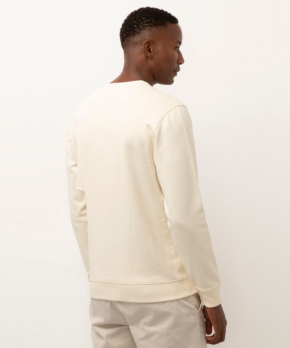 blusa de moletom com bolso off white