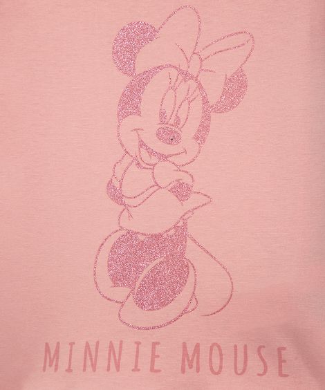 blusa infantil manga curta minnie rosa