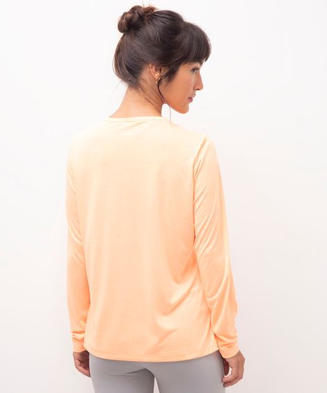 blusa básica esportiva laranja neon