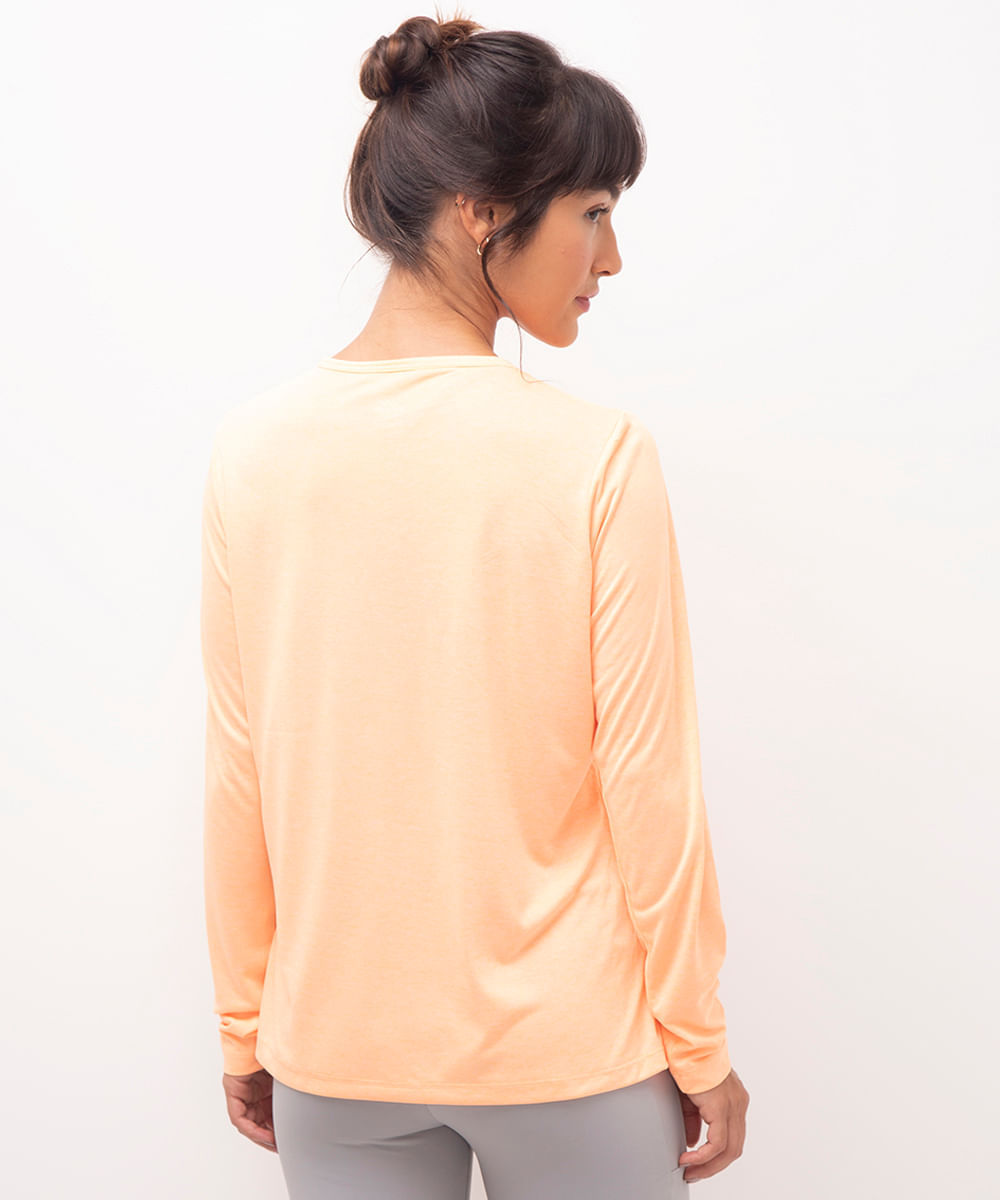 blusa básica esportiva laranja neon