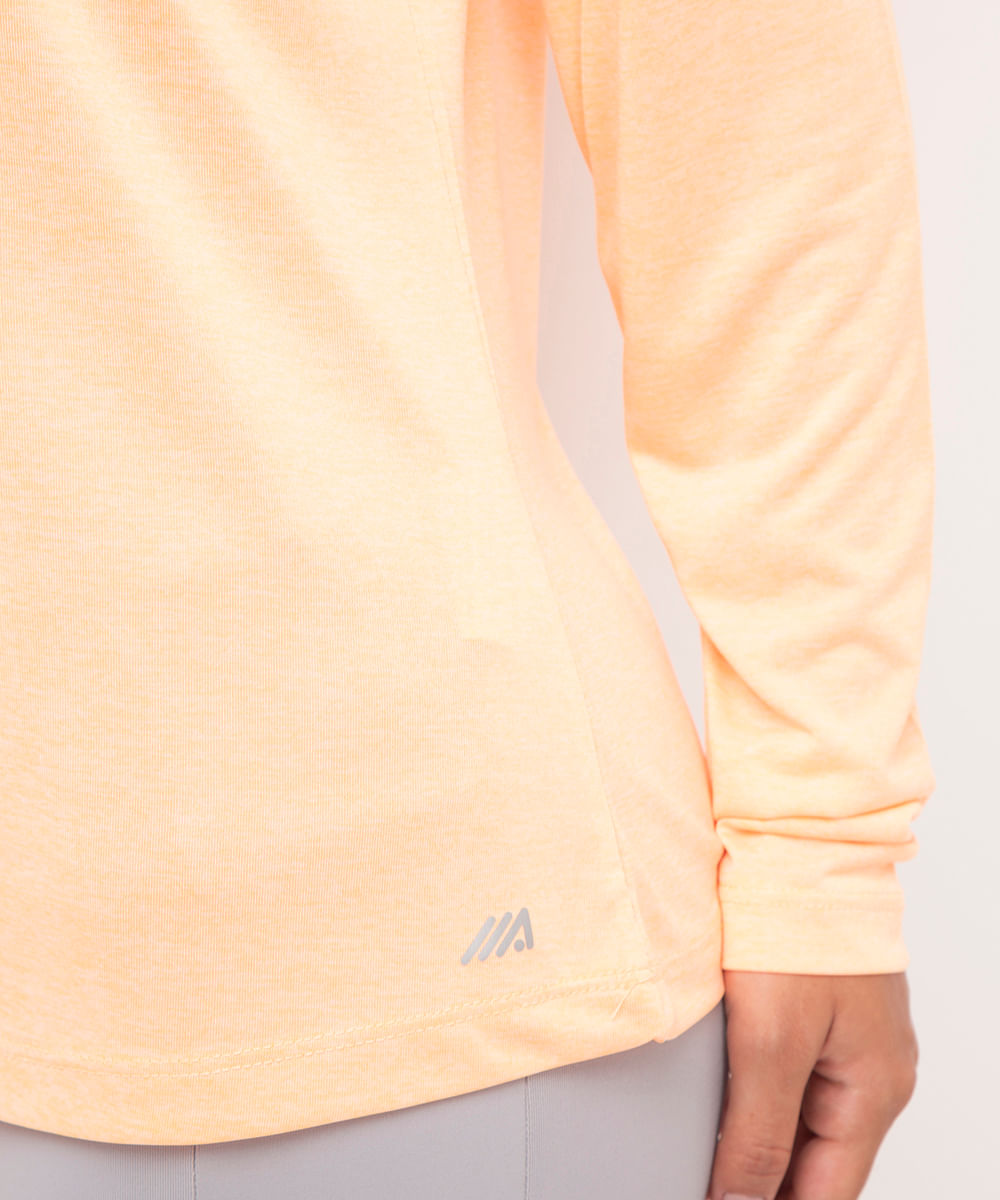 blusa básica esportiva laranja neon