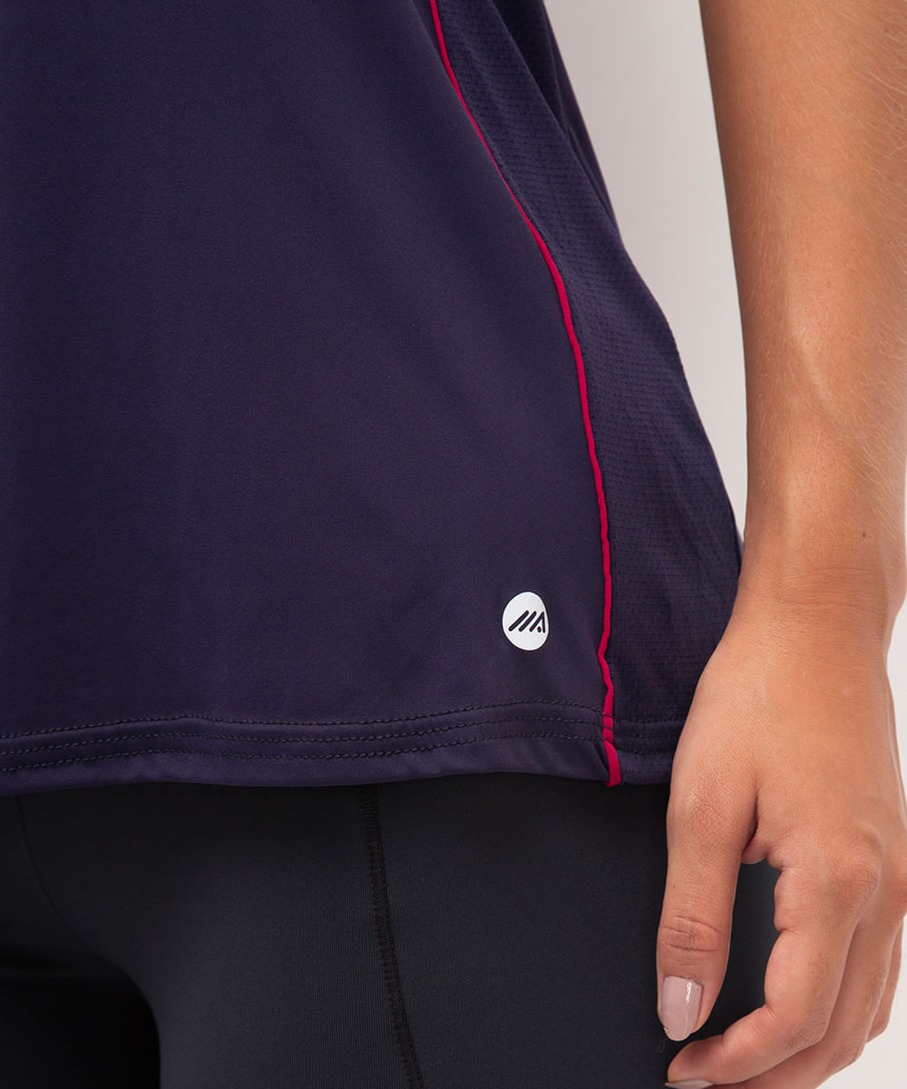 blusa com recorte esportiva ace - azul marinho