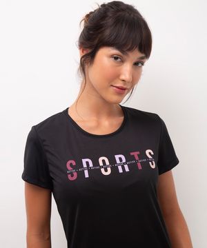 camiseta esportiva manga curta sports ace preto