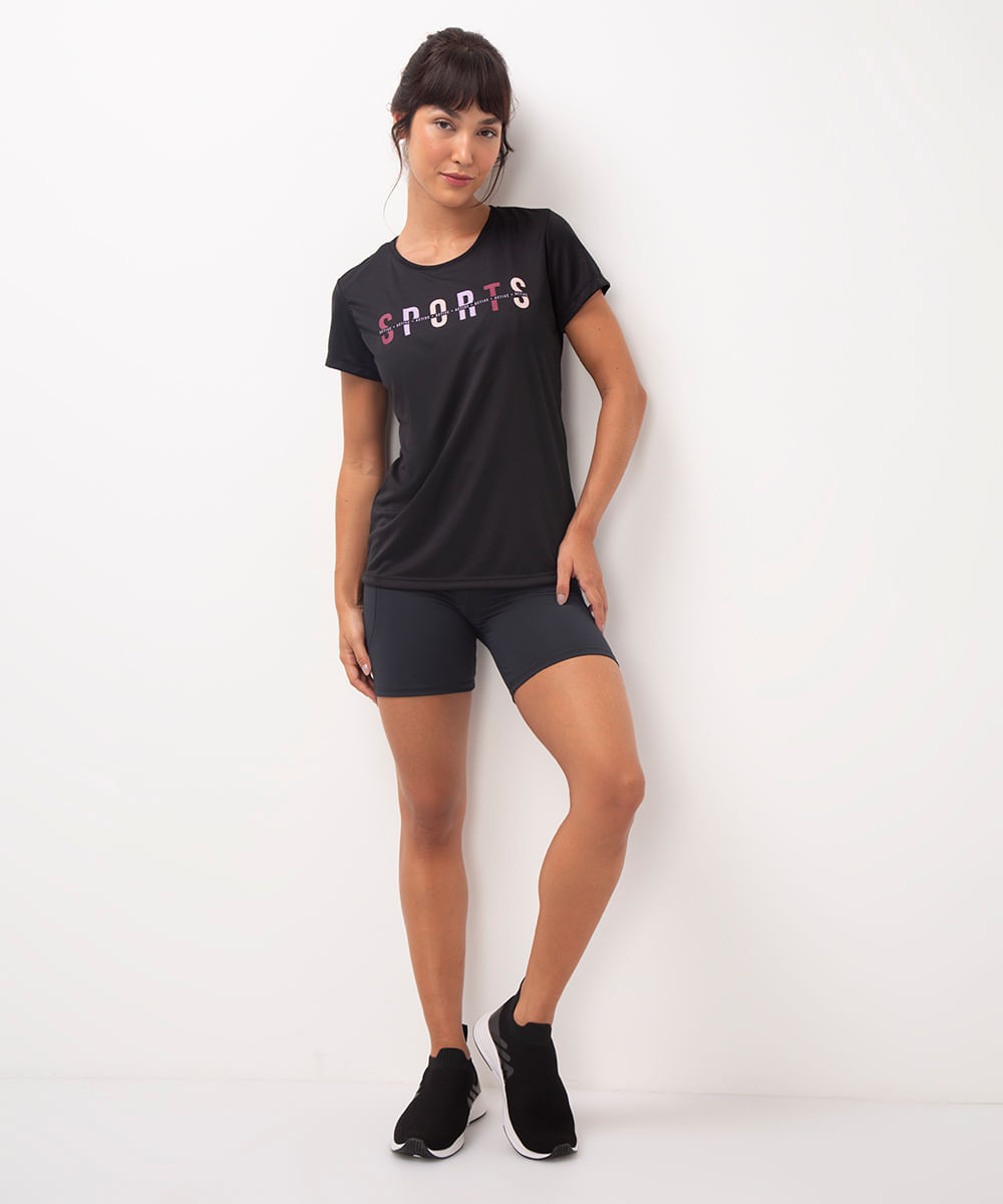 camiseta esportiva manga curta sports ace preto