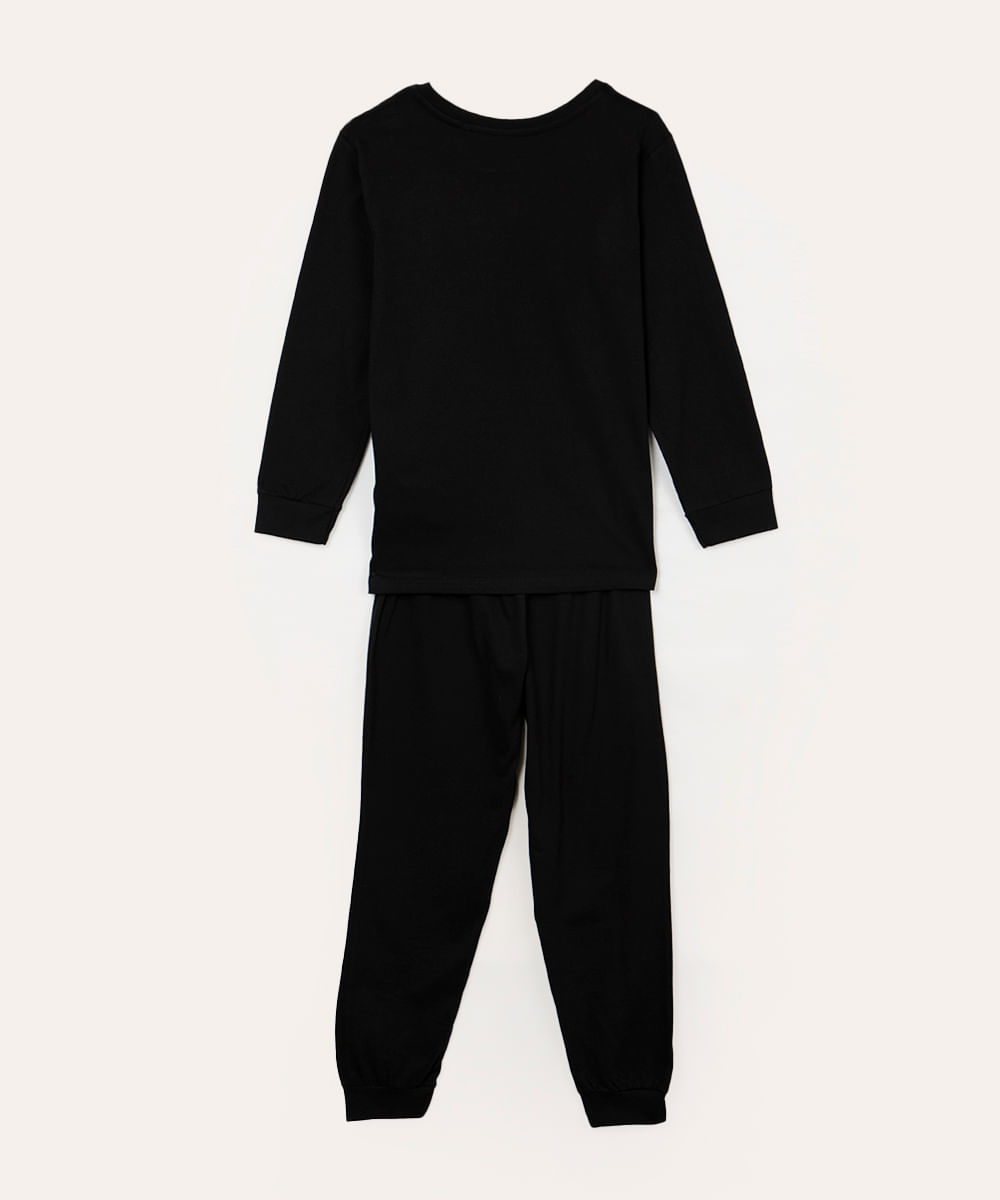 pijama infantil longo amog us preto