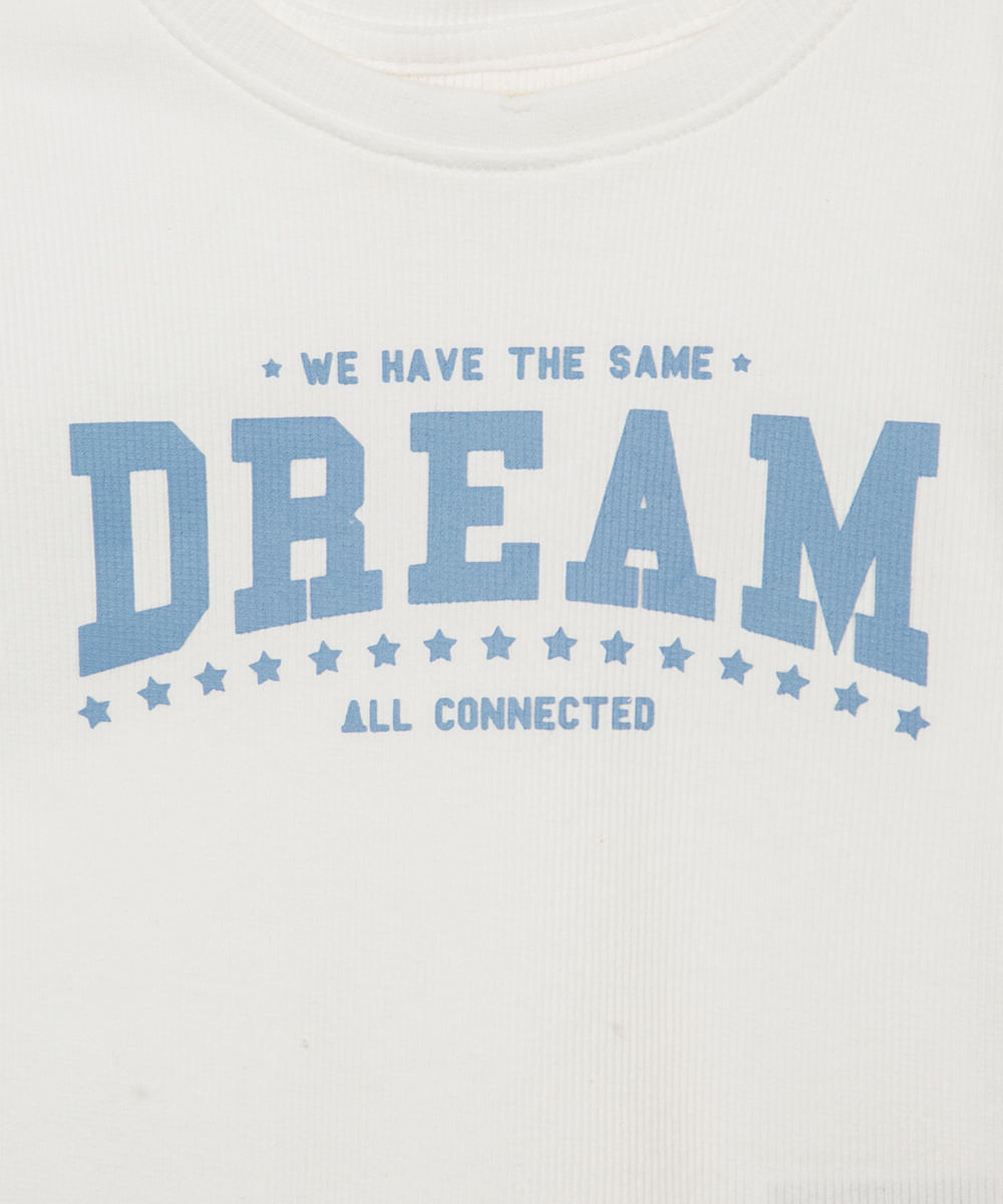 blusa infantil manga curta dream off white