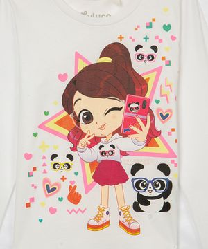 blusa infantil manga longa luluca off white