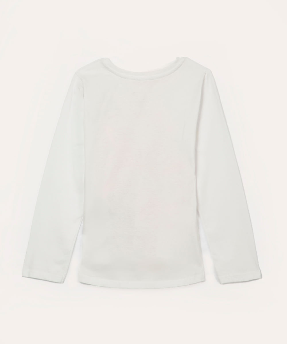 blusa infantil manga longa luluca off white