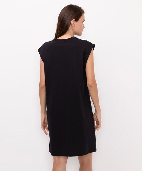 vestido de algodão básico muscle preto