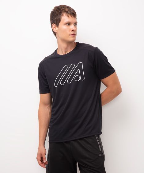 camiseta esportiva manga curta - preto