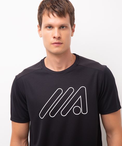 camiseta esportiva manga curta - preto