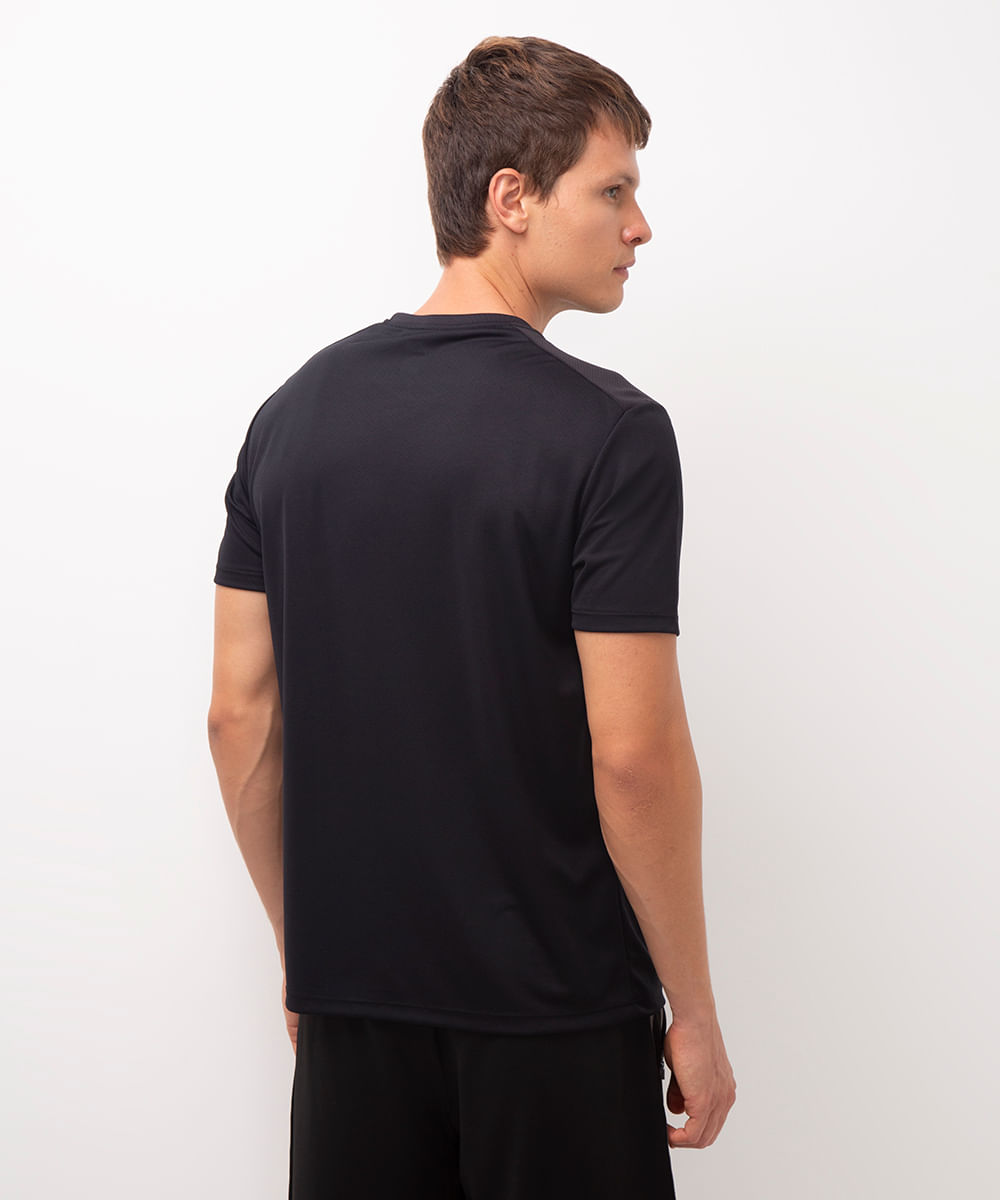 camiseta esportiva manga curta - preto