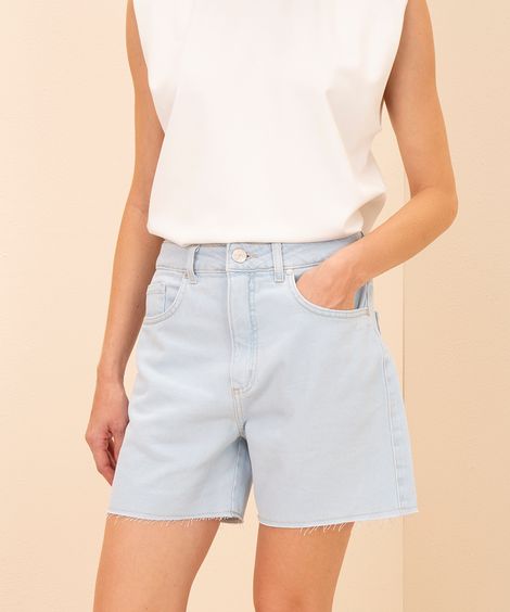 short jeans cintura alta mindset azul