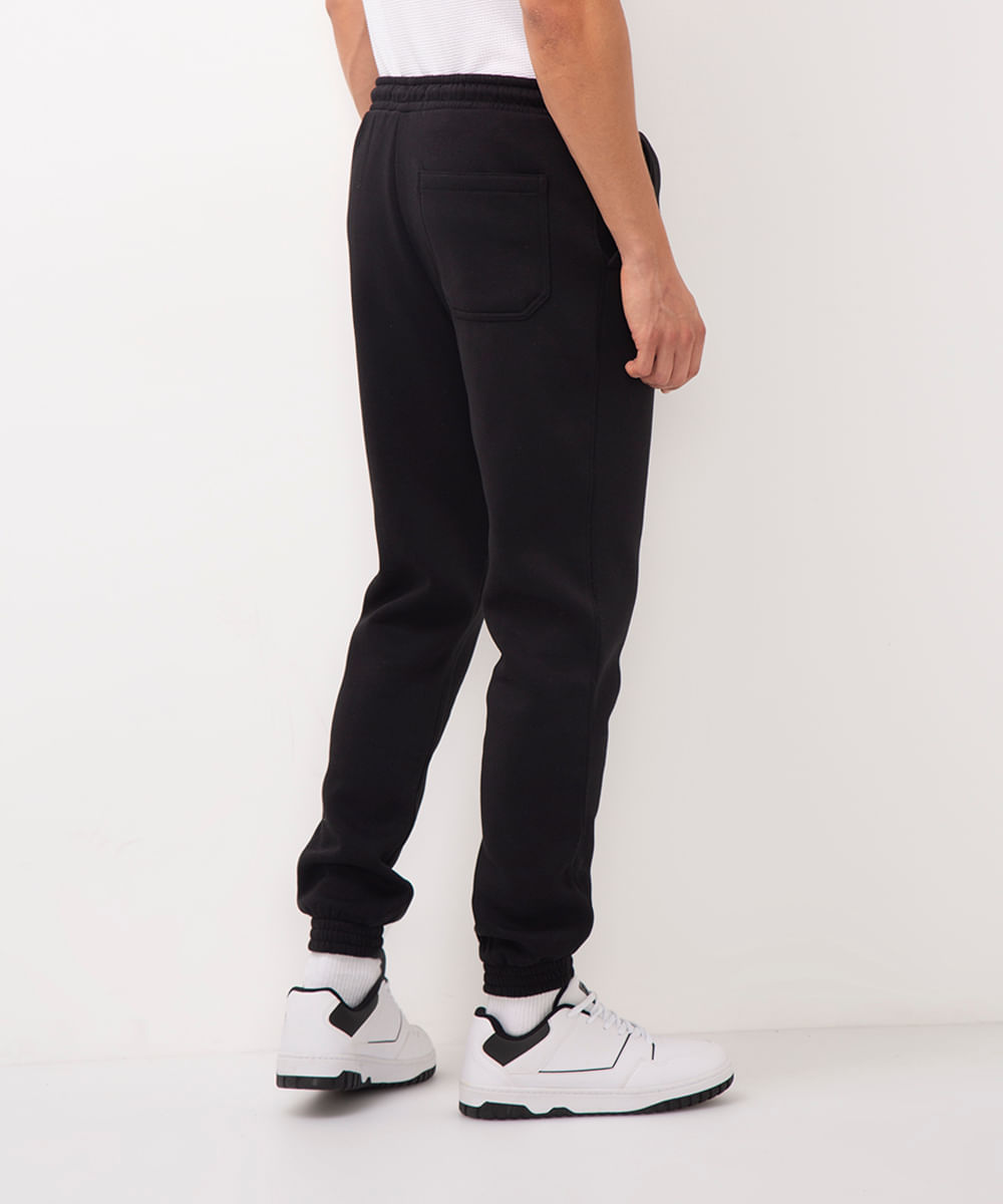 calça jogger de moletom preto