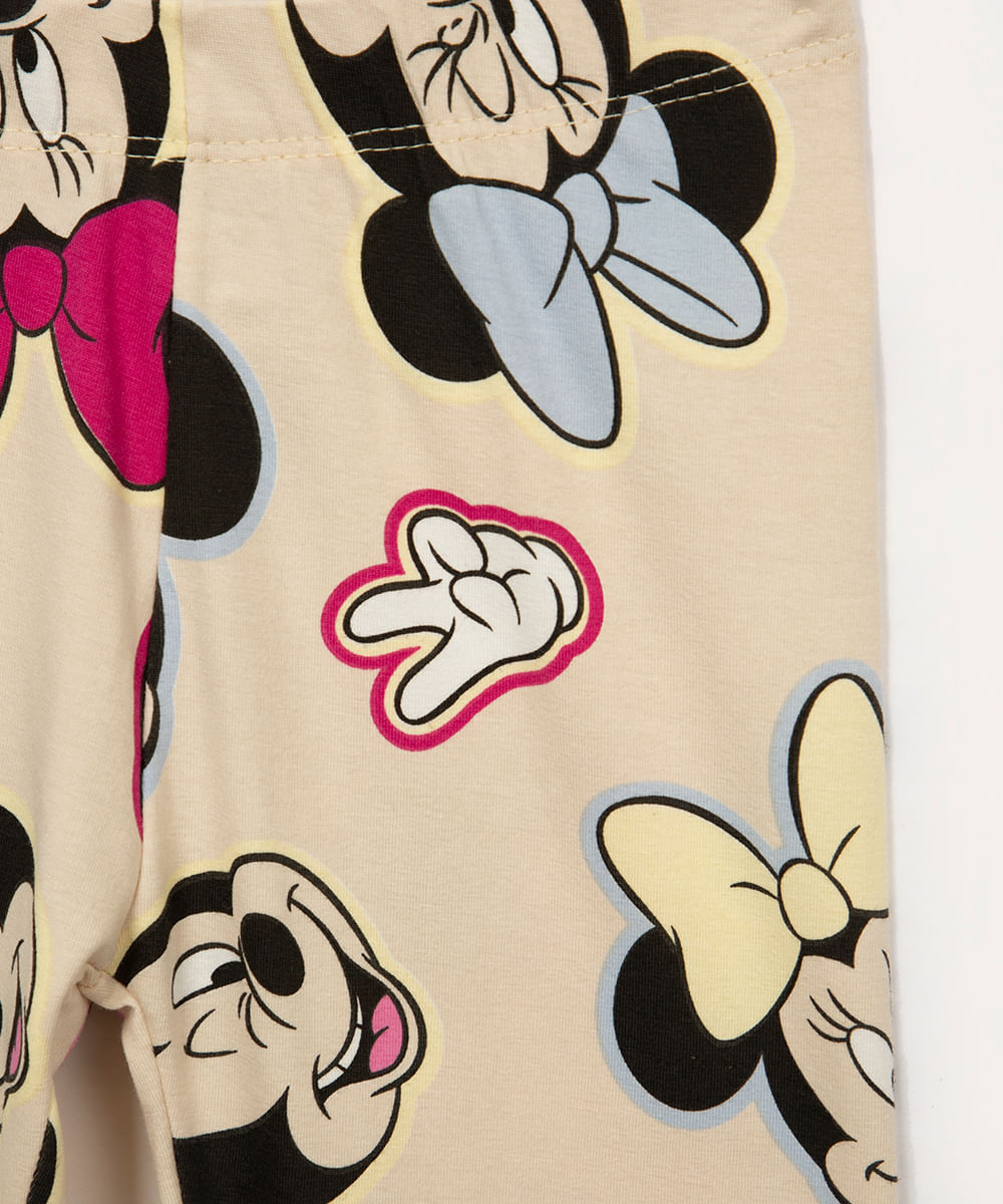 conjunto de moletom infantil minnie bege