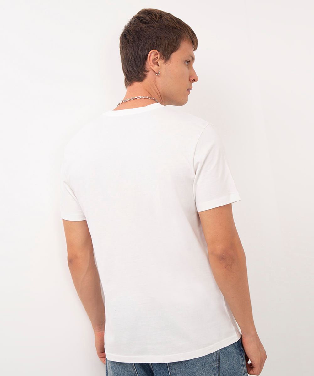 camiseta de algodão manga curta estampada euphoria off white