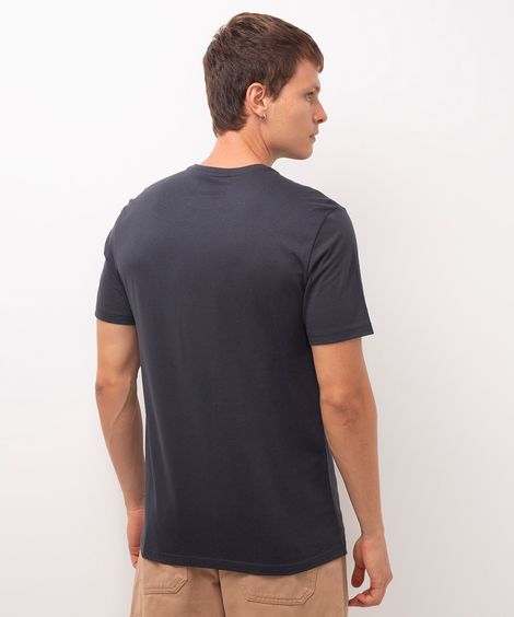 camiseta masculina de algodão básica manga curta cinza