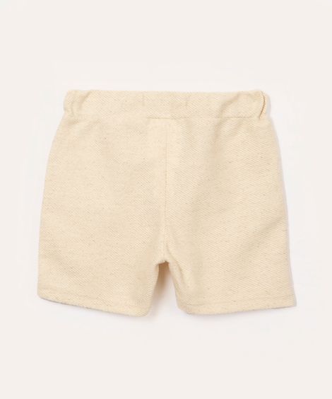 short de moletom infantil com bolsos kaki