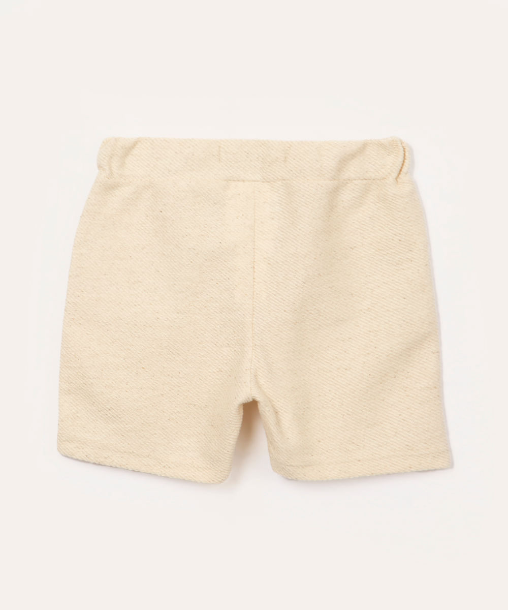 short de moletom infantil com bolsos kaki