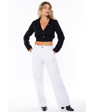 Jaqueta Cropped Leve Estilo Camisa Feminina Sob Preta