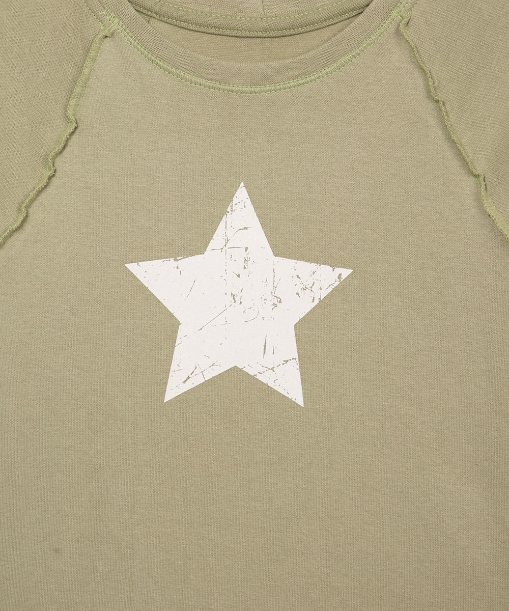 camiseta juvenil manga curta estrela verde