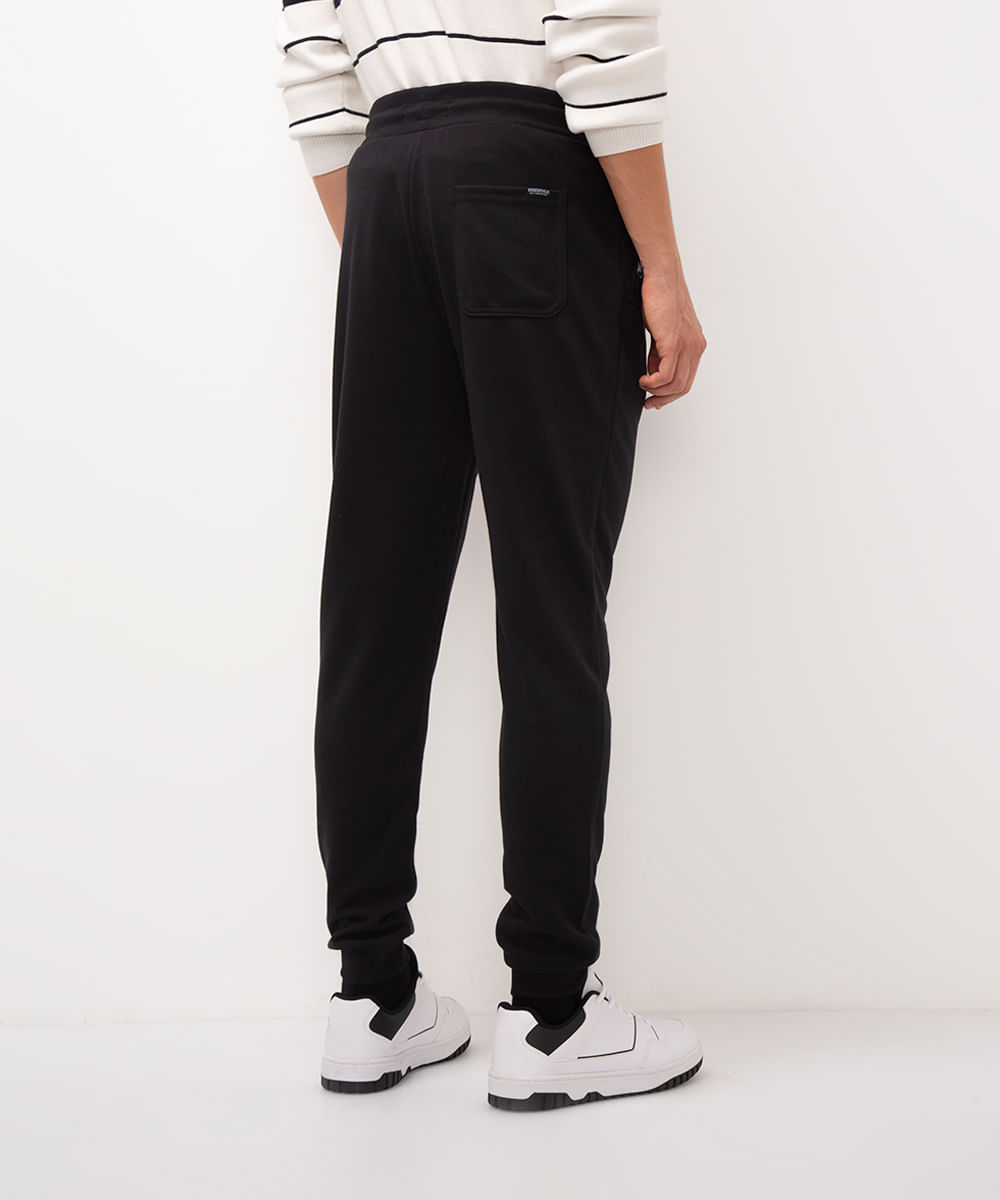 calça jogger de moletom com bolsos preto
