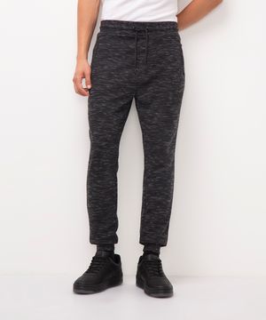 calça jogger de moletom com bolsos cinza