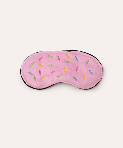 apoio de pescoço com máscara de dormir donuts rosa