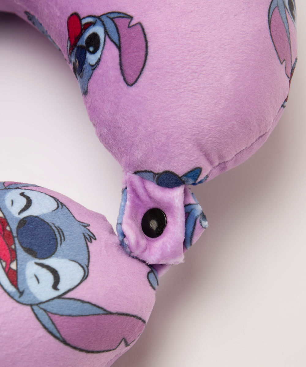 apoio de pescoço com máscara de dormir stitch lilás