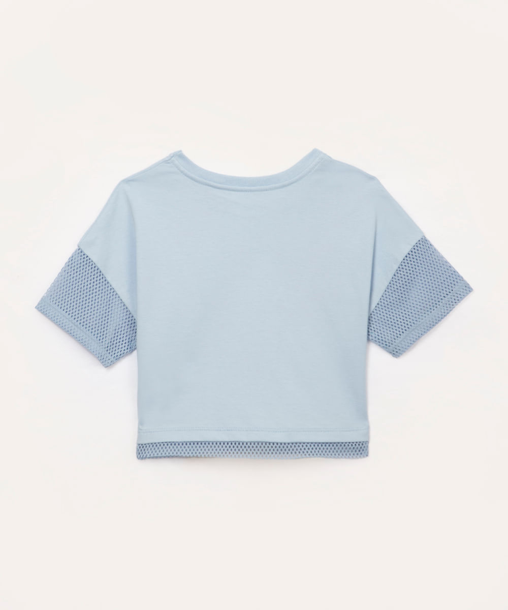 blusa de algodão infantil los angeles  com tela azul claro
