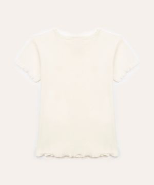 blusa de algodão infantil coração off white