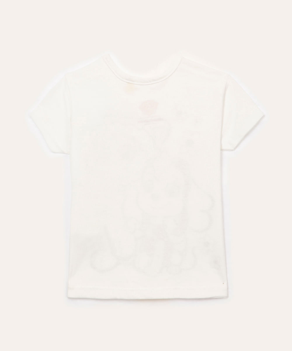 blusa infantil manga curta everest e skye off white