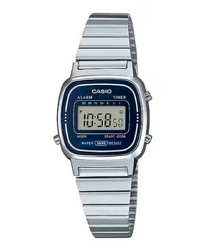 relógio feminino digital casio la670wa-2df prateado