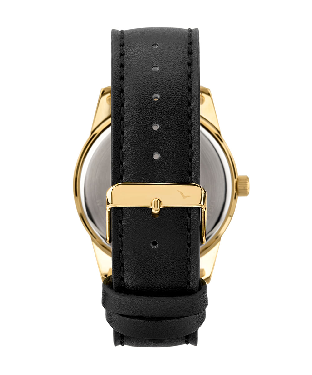 relógio analógico masculino de couro condor copc32gr-k5x preto