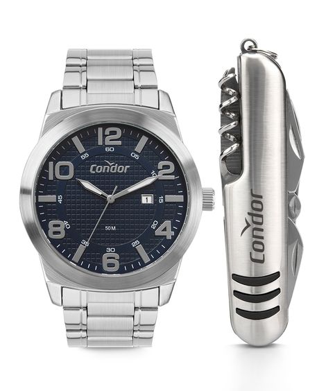 relógio analógico masculino condor co2117ad-k4a prateado