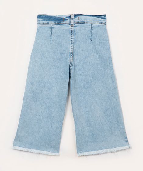 calça jeans wide leg infantil azul claro